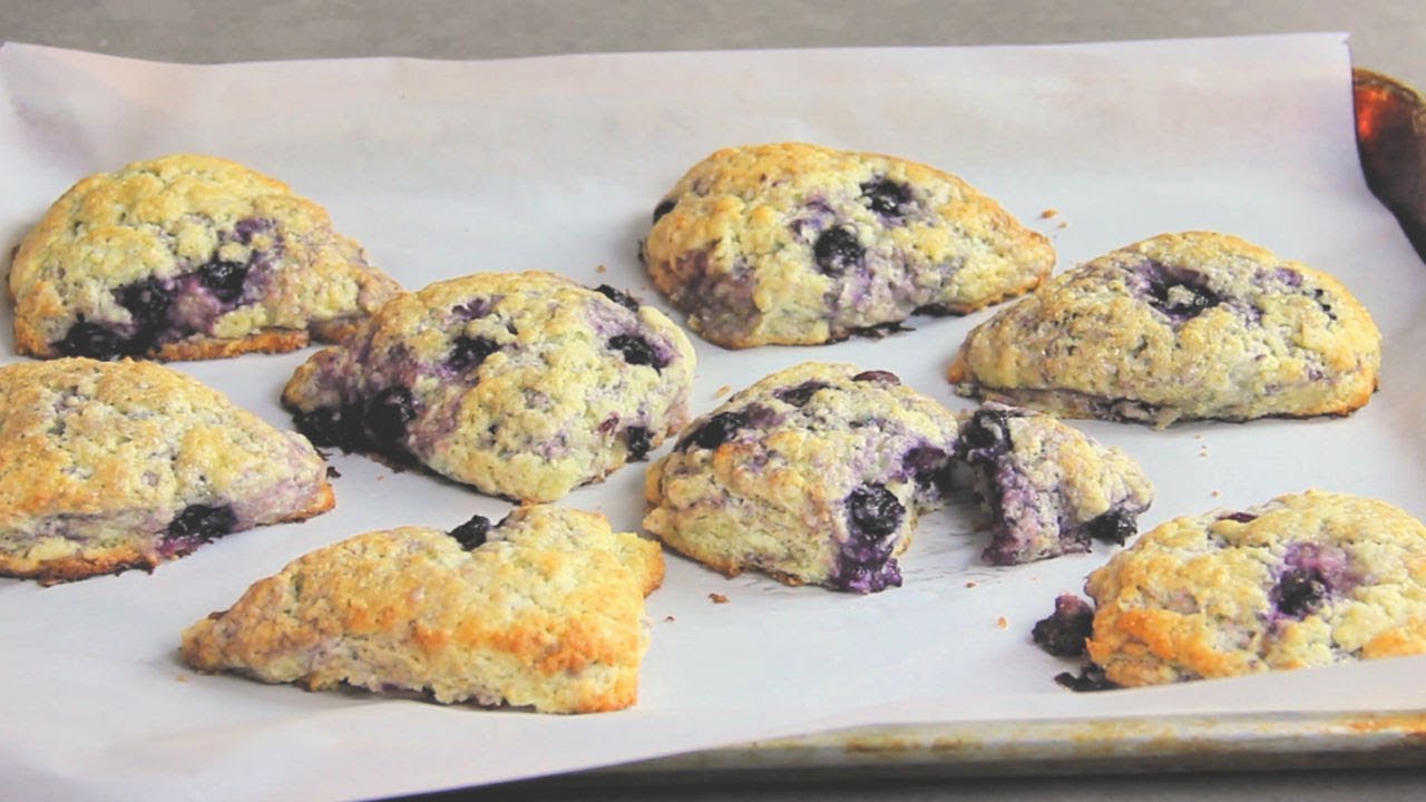 Blueberry Scones Recipe with Vanilla Glaze - The Novice Chef