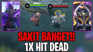 1X HIT MATI!! GUSION NIGHT OWL VS GATOTKACA SENTINEL - MOBILE LEGENDS BANG BANG - MLBB