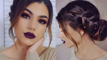 Full Coverage DARK Makeup Tutorial! + Romantic Braid Bun Updo!