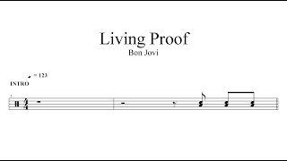 Bon Joviliving Proof  Drum Sheet 