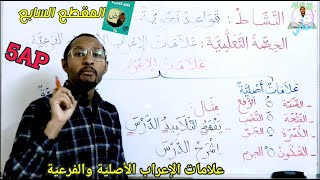 السنة الخامسة ابتدائي2G اللغة العربيّة - القواعد النحوية /علاماتُ الإعراب الأصلية والفرعيّة + مخطط