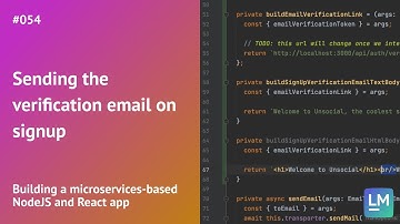 Sending the verification email on signup: Building a microservices-based NodeJS and React app #054