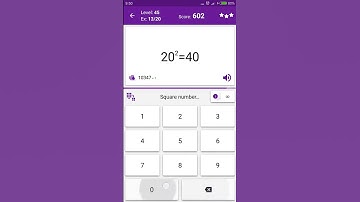 Math Tricks - Training mode - square numbers between 20 and 29 - level 045 (Number Keyboard)