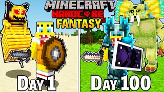 I Survived 100 Days in a FANTASY REALM In HARDCORE MINECRAFT