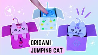 Origami Jumping Cat | DIY Easy Paper Cat in Box