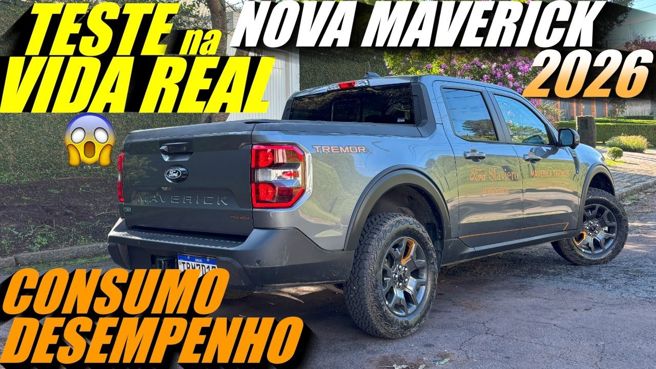 Teste na vida real Nova Ford MAVERICK TREMOR 2026 - Consumo, 0 a 100, Avaliação Completa.