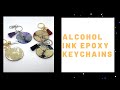 Alcohol ink keychain