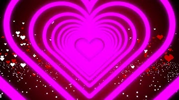Pink Neon Lights Love Heart Tunnel - 1 hour. Romantic Abstract Glow