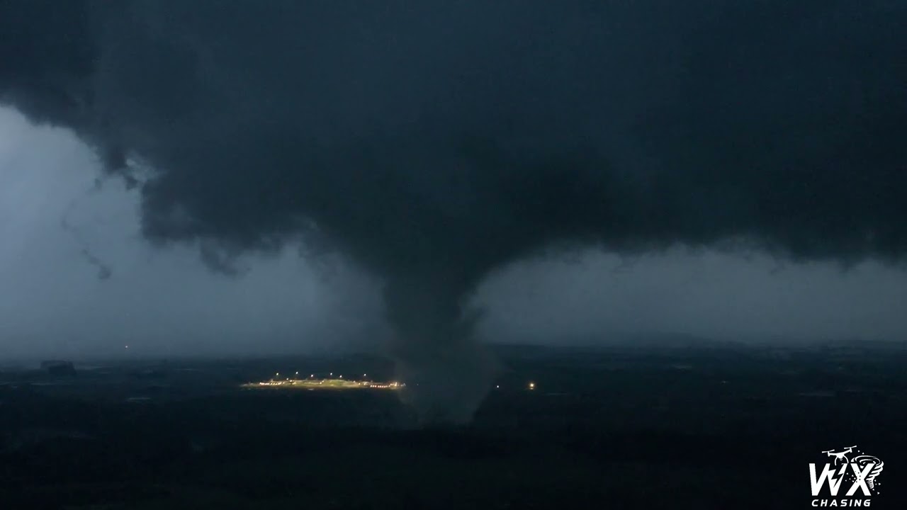 Drone tornado: video shows formation process of long track tornado 4k Kentucky USA May 26, 2024