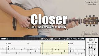 PDF Sample Closer - The Chainsmokers ft. Halsey guitar tab & chords by Kenneth Acoustic.