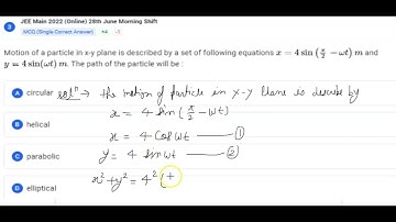 A particle moves in x-y plane according to rule x = a sinωt and y = a cosωt. The particle follows: