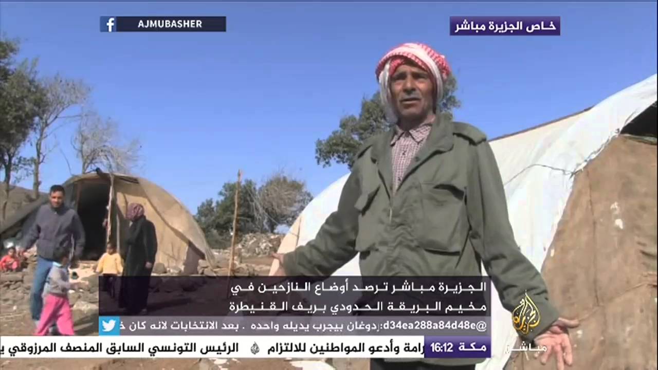 الجزيرة مباشر ترصد أوضاع النازحين في مخيم البريقة الحدودي بريف القنيطرة