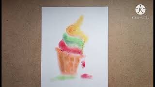 Рисуем мороженое стружкой из карандаша