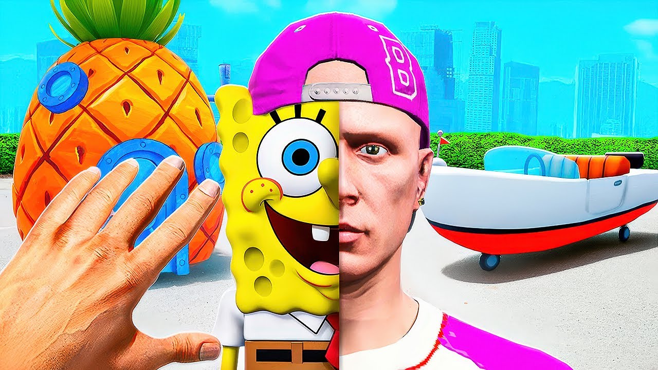 GTA 5,dar TOT CE ATING se transformă în SPONGEBOB!