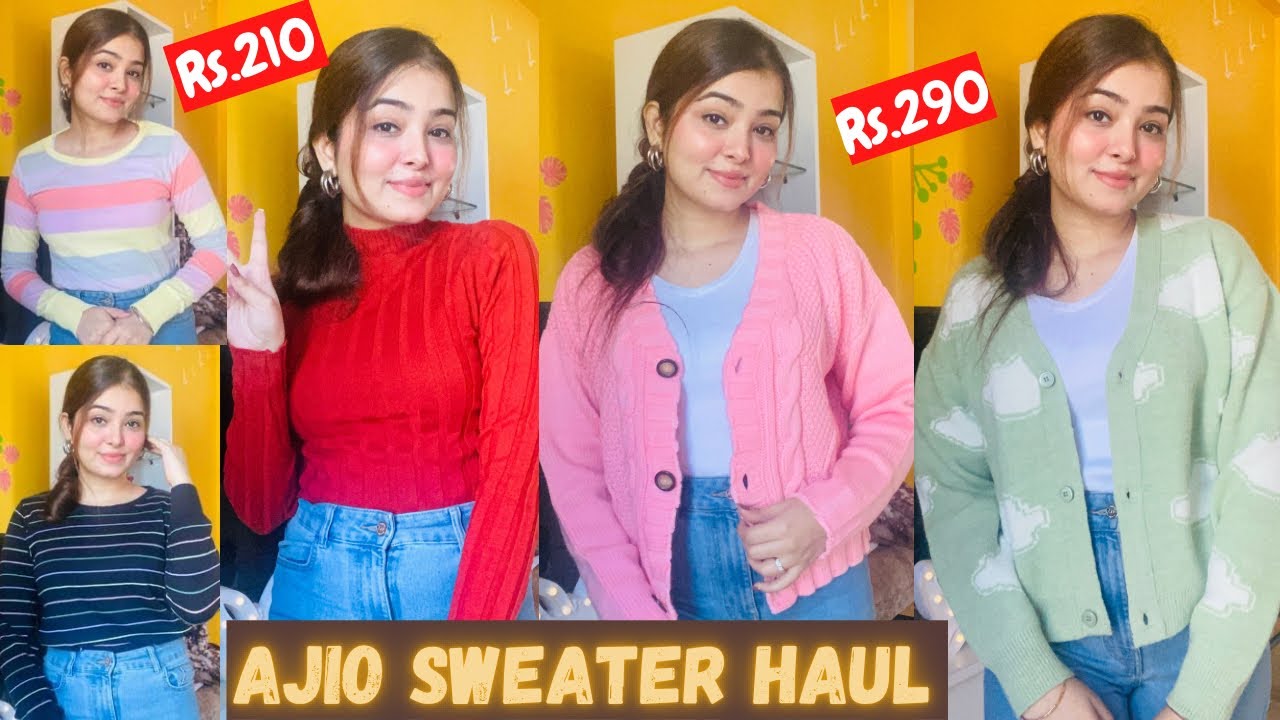 Anjali Rao Sweater BEST AJIO SWEATER HAUL Starting At Rs.210 || Knitted Sweaters ...