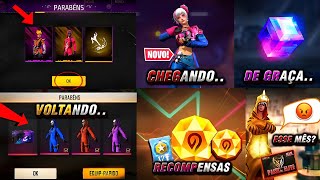 DATA DO TOP CRIMINAL, 5° ANIVERSÁRIO DO FREE FIRE, RECOMPENSAS GRÁTIS, FIM DO PASSE BARATO? E MAIS