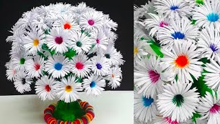 Paper flowers Guldasta madewith Empty Plastic bottles #PaperFlowers #trending #Shorts #youtubeshorts