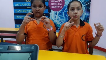 Abacus addition demo by Dhriti Dasaur & Deveshi Dhar through bead visualisation.