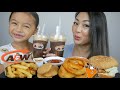 A&W Habanero Chicken Burger, Chicken Fingers & Root Bear Float Mukbang | N.E Let's Eat