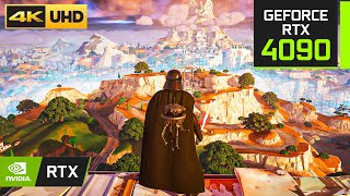 Fortnite DARTH VADER LIGHTSABER Gameplay : RTX 4090 + 7800X3D ( 4K Ultra Graphics Settings RTX ON )