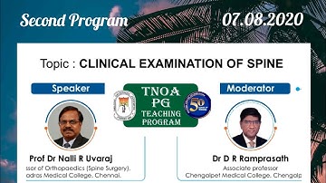 02nd TNOA PG Teaching Program - SPINE: Clinical Examination