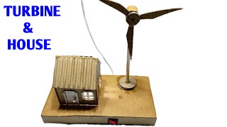 How to Make ake working model of a wind turbine from cardboard House 🏠 School Project [MRM Make Toy]