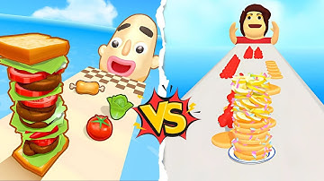 🥪 Sandwich Runner VS Pancake Run🏃🏻 - Satisfying ASMR Gameplay ALL Levels NEW UPDATE Gameplay Android