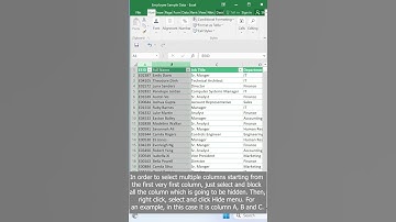 How to Hide First Multiple Columns in Microsoft Excel #shorts #tips #basictips #excel #windows
