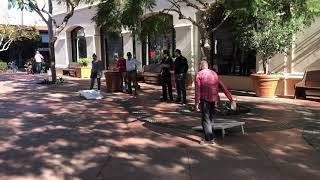Crushing Cornhole At Paseo Nuevo.