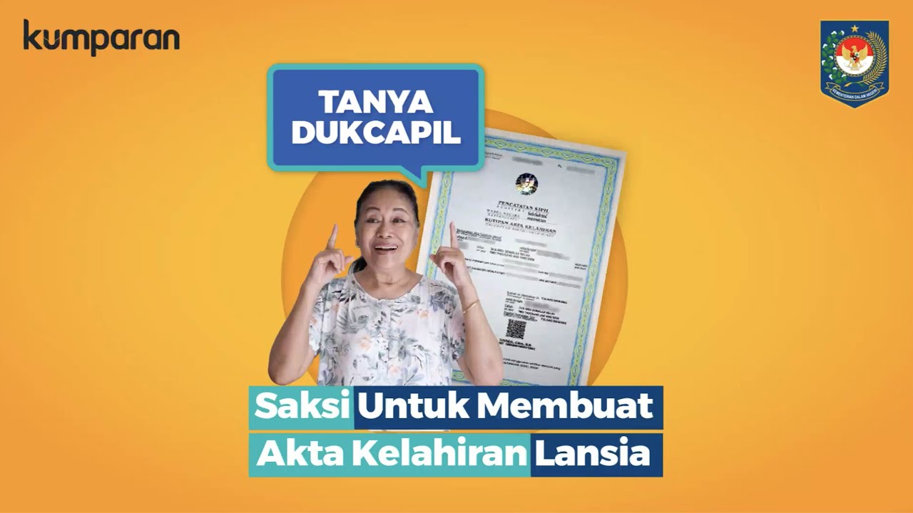 Saksi Untuk Membuat Akta Kelahiran Lansia 