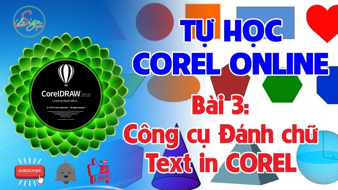 TỰ HỌC COREL DRAW CẤP TỐC | Bài 3: Đánh chữ trong Corel 20 | Text in corel | Sdesign Tự học đồ họa - youtube