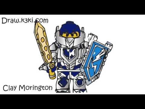 How to Draw Clay Morington from Nexo Knights - YouTube