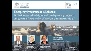 Webinar  Emergency Procurement in Lebanon
