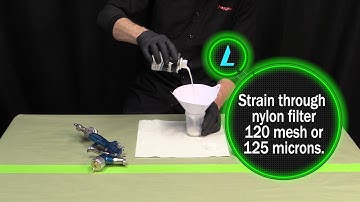 M019  Shaking, straining, and loading the spray gun with LUMICOLOR