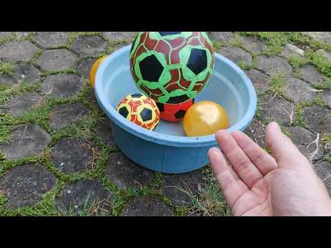 Playing Toss with Cute Character Balls and a Soccer Ball