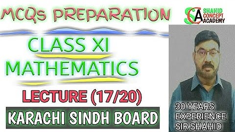 MCQs Preparation | Class XI |Mathematics | Lecture(17/20) | Chapter #12 (ii) |Karachi Sindh Board