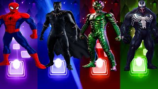 Spider-man 🆚️ Black Panther 🆚️ Green Goblin 🆚️ Ironman - Tiles Hop Battle. Who will win? Superheroes