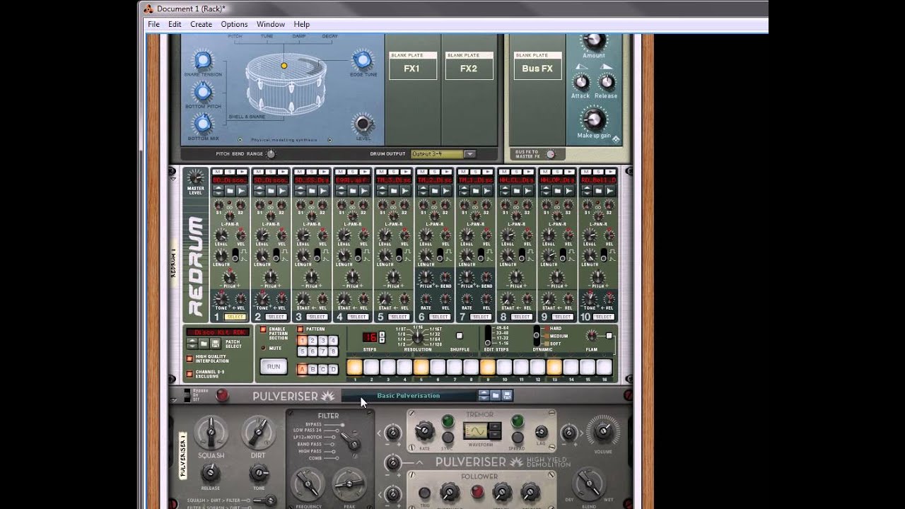 Using The Echo from Reason 6 on a Snare Drum YouTube