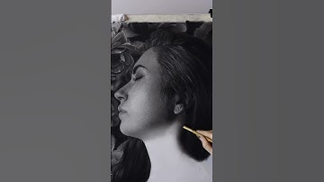 Graphite and Charcoal Drawing - Realistic Self-Portrait Part 2 #shorts