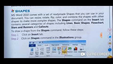 Ch-4 Graphics in MS Word 2010 Part-1 for class V