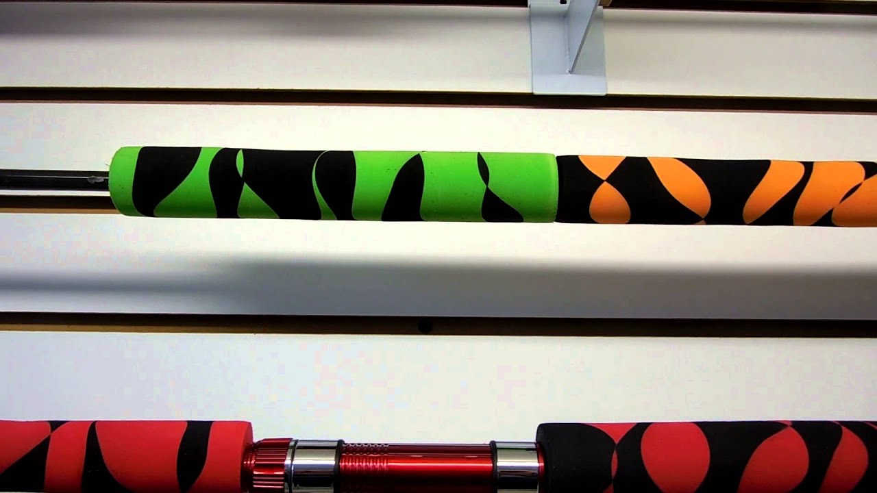 Custom EVA fishing rod grip inlays - Lava Lamp style 