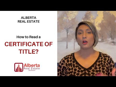 How to Read a Certificate of Title?