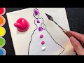 How to paint cinderella and the disney castle  acrylic painting challenge 102