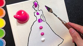How To Paint Cinderella And The Disney Castle? | Acrylic Painting Challenge #102