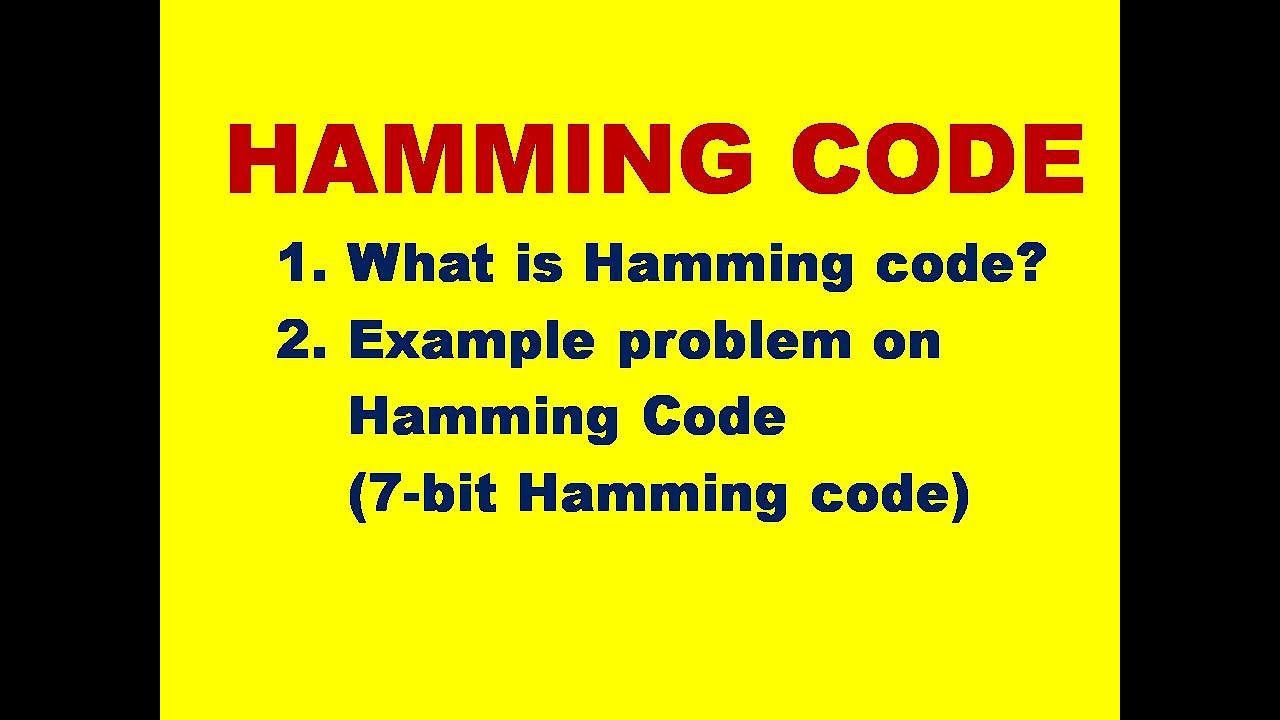 HAMMING CODE || 7- BIT HAMMING CODE PROBLEM || 7 BIT HAMMING CODE || DLD || STLD || DMS || CN || - YouTube