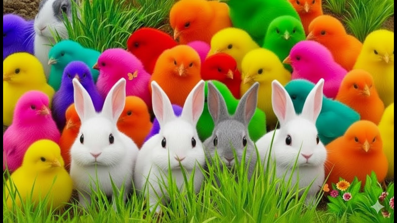 Catch Cute Chickens, Colorful Chickens, Rainbow Chickens, Rabbits, Cute Cats, Ducks, Cute Animals 3