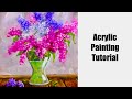 Floral paintings | how to paint flowers | acrylic painting tutorials | step by step instructions