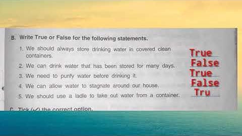 DAV class -4 (Science) Ch-9 Safe Handling and Storage of Water Part-2 Excercises