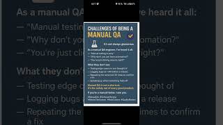 Challenges of being a Manual QA @zameerpasha1521  #softwaretesting #agile #regressiontesting
