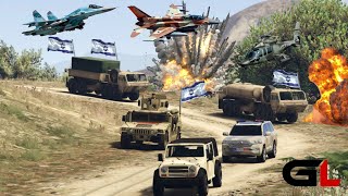 PUTIN UNDERSTIMATED NATO - Israeli Army Convoy Destroyed by Russian Hawk Missiles, Drone,Jets-GTA5